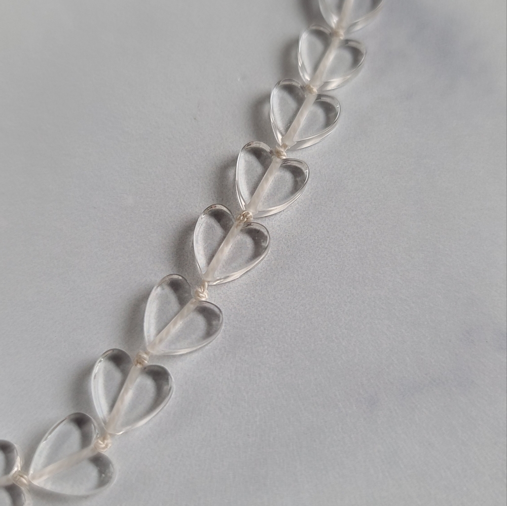 14K GF Quartz Heart Beaded Necklace - Picture 6 of 10